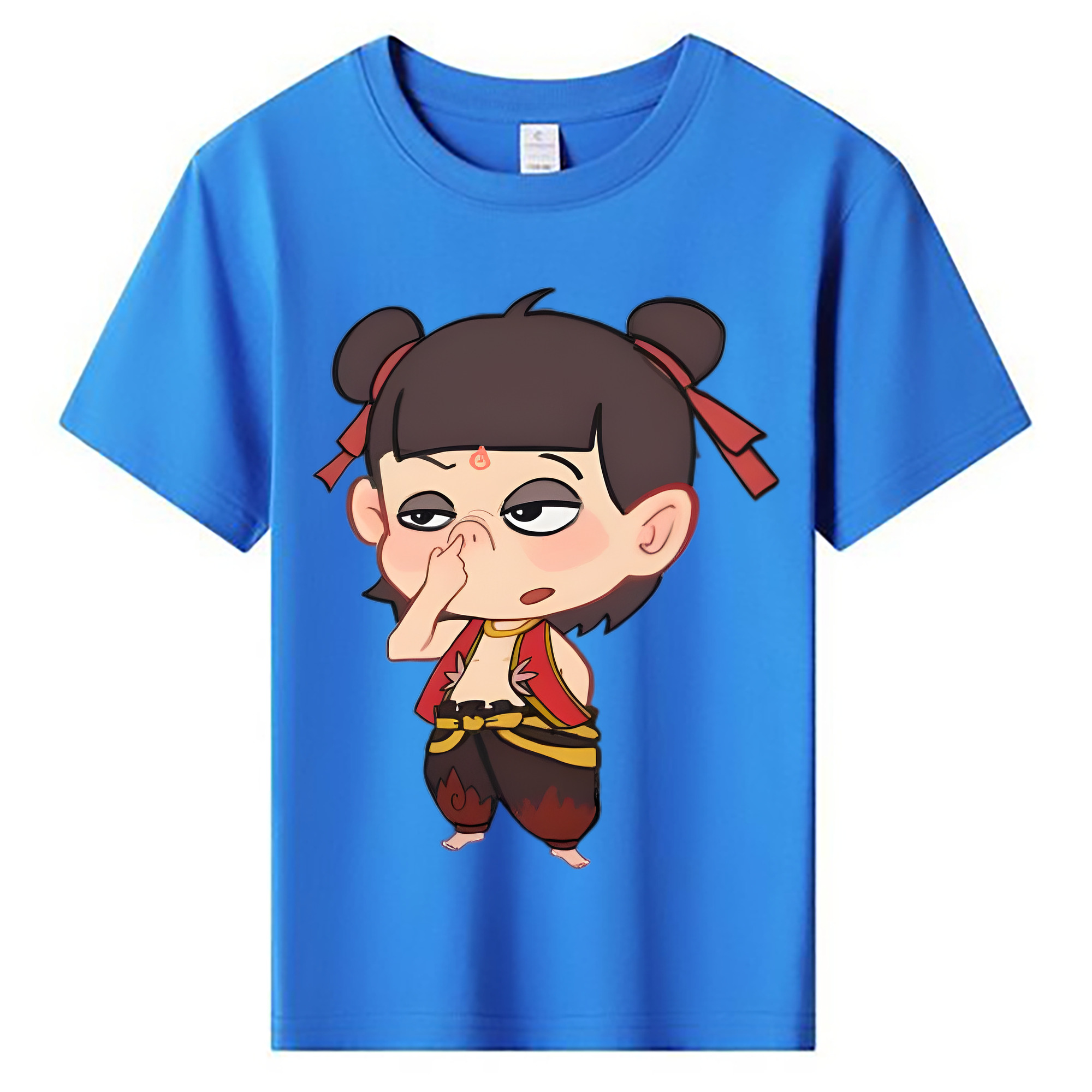 （画像用） Ne Zha 2 ナタ 魔童の大暴れ 綿100％キッズTシャツ（フロントプリント）